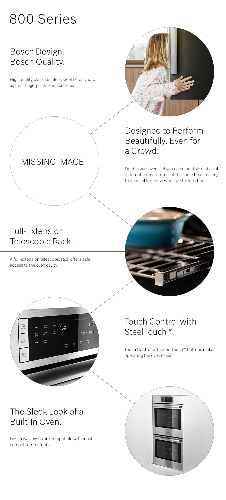 Bosch 800 Series 30 in. Double Electric Wall Oven with European